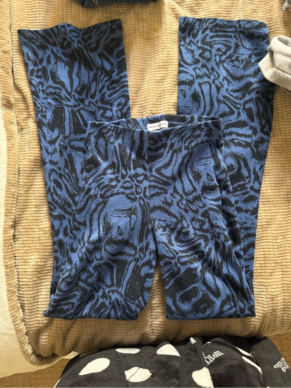 Urban Outfitters Blue and Black Patterned Joggers
